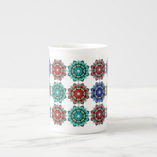 Mandala in various colours bone china mug
