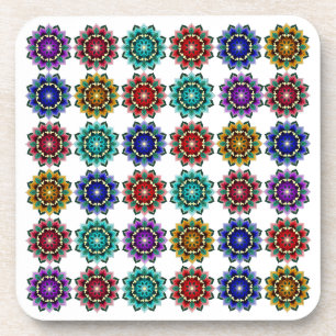 Mandala in various colours coaster