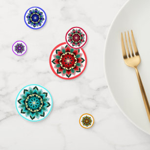 Mandala in various colours confetti