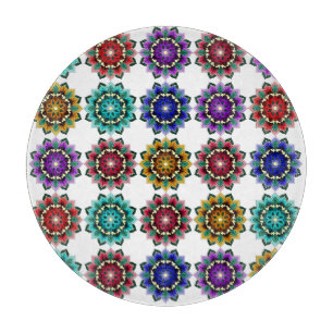 Mandala in various colours cutting board