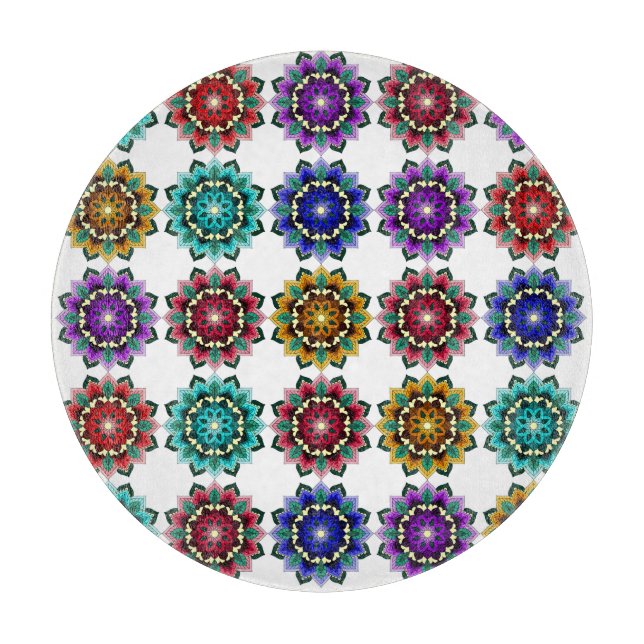 Mandala in various colours cutting board (Front)