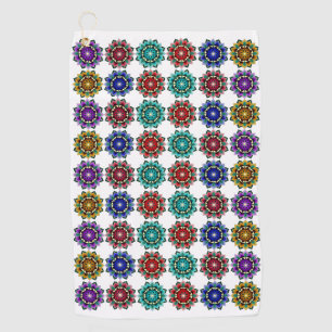 Mandala in various colours golf towel