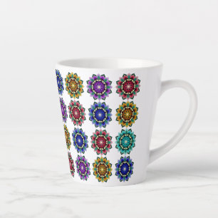 Mandala in various colours latte mug
