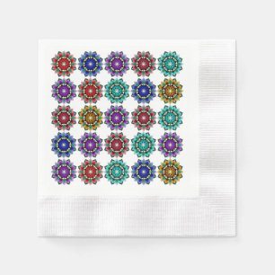 Mandala in various colours napkin
