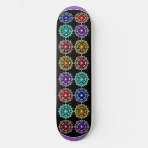 Mandala in various colours skateboard