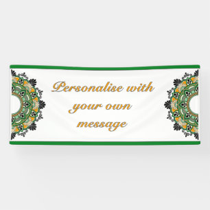 Mandala in yellow & green banner