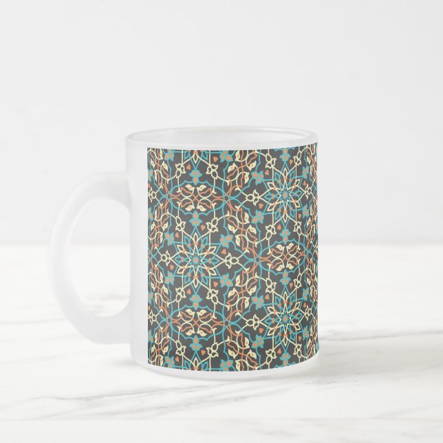 Mandala Inspiration 6 Frosted Glass Coffee Mug (Left)