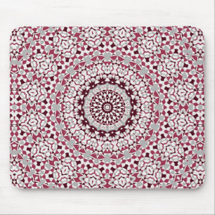 Mandala is burgundy-grey mouse pad