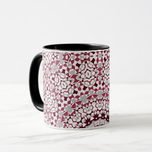 Mandala is burgundy-grey mug