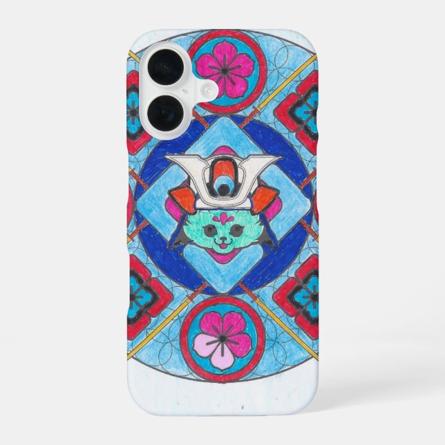 Mandala Japan drawings iPhone 16 Case (Back)