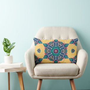 Mandala Kaleidoscope Pattern Lumbar Cushion