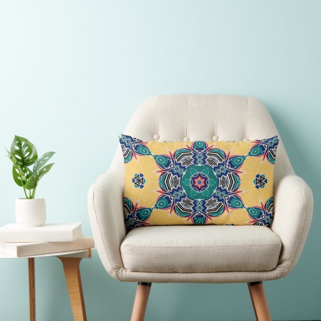 Mandala Kaleidoscope Pattern Lumbar Cushion (Chair)