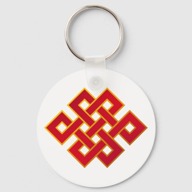 Mandala Karma Buddhism Eternal Knot Key Ring (Front)