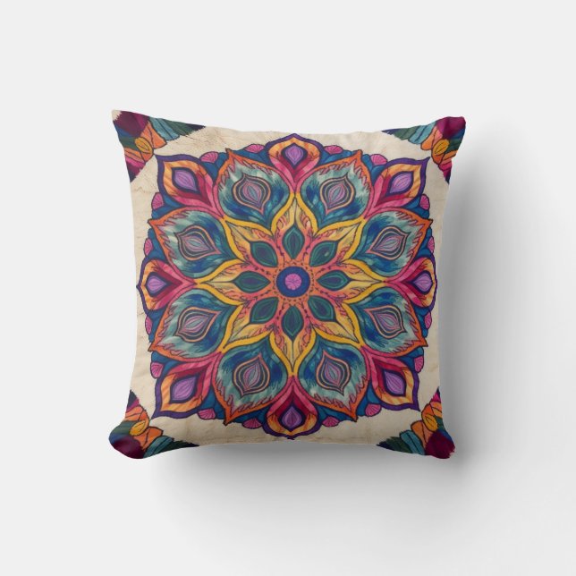  Mandala Kilim Lumbar Pillows: Comfort with Artist Cushion (Front)