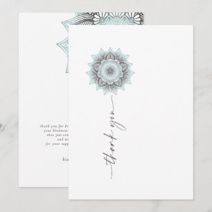 Mandala Lace Wedding Thank You Lt. Blue ID968 Card