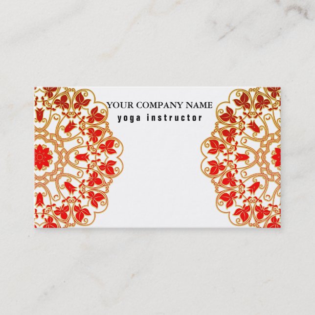 MANDALA LOGO CUSTOMIZED YOGA  INSTRUCTOR BUSINESS  BUSINESS CARD (Front)