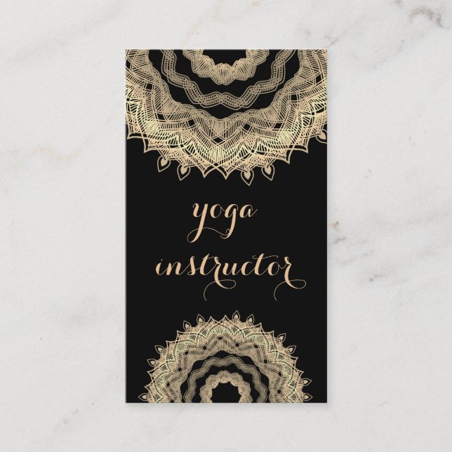 MANDALA LOGO CUSTOMIZED YOGA  INSTRUCTOR BUSINESS CARD (Front)