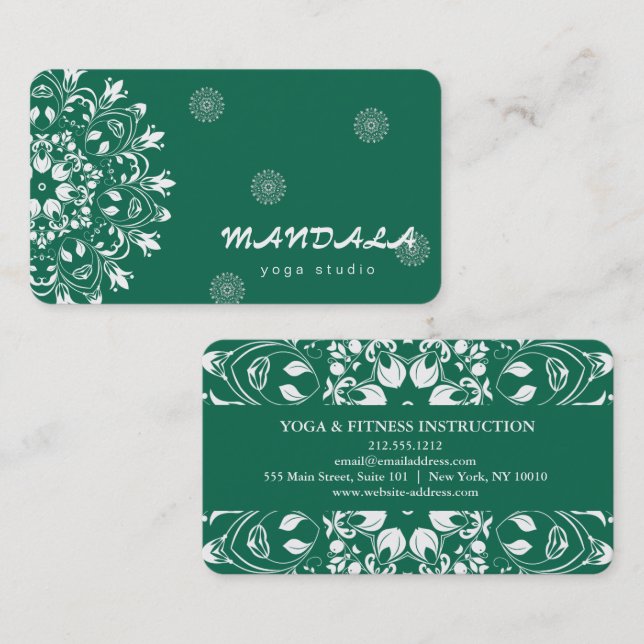 MANDALA LOGO CUSTOMIZED YOGA  INSTRUCTOR BUSINESS CARD (Front/Back)