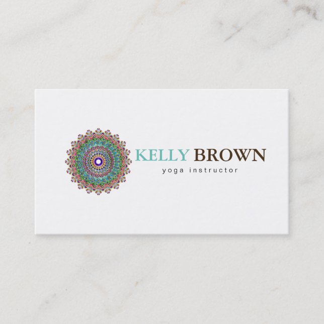 MANDALA LOGO CUSTOMIZED YOGA  INSTRUCTOR BUSINESS CARD (Front)