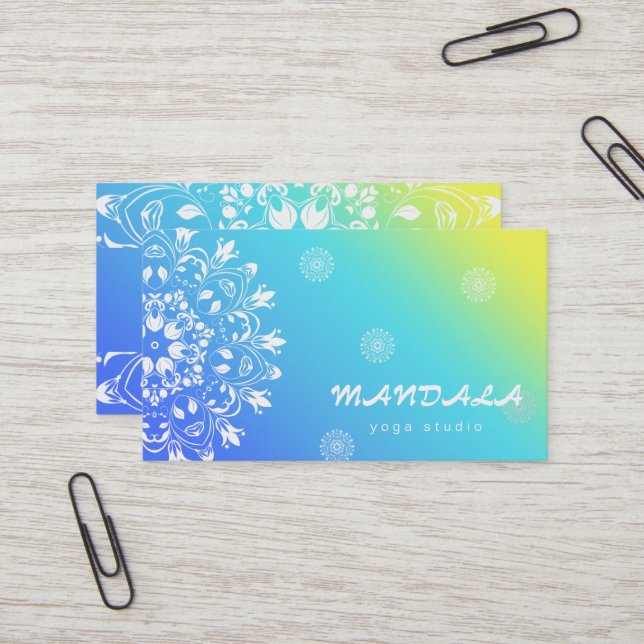 MANDALA LOGO CUSTOMIZED YOGA  INSTRUCTOR BUSINESS CARD (Front/Back In Situ)