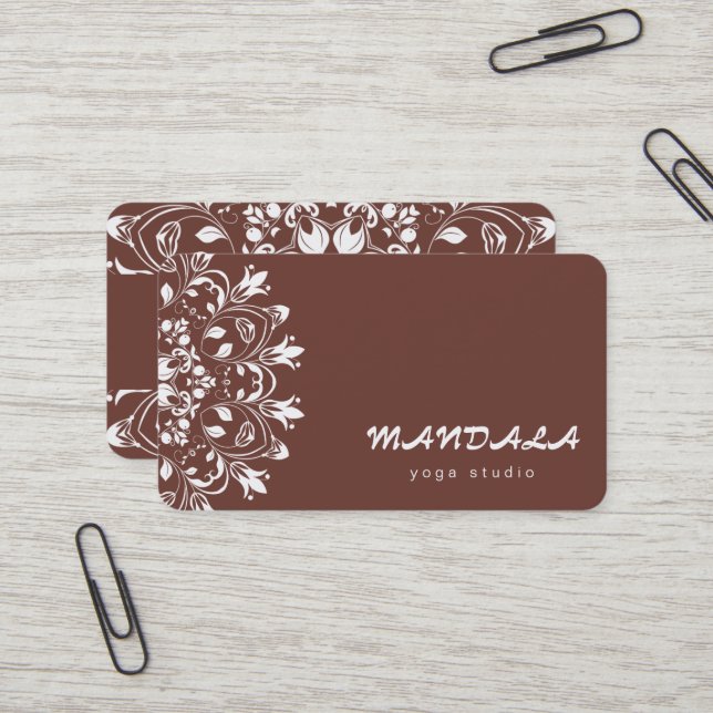 MANDALA LOGO CUSTOMIZED YOGA  INSTRUCTOR BUSINESS CARD (Front/Back In Situ)