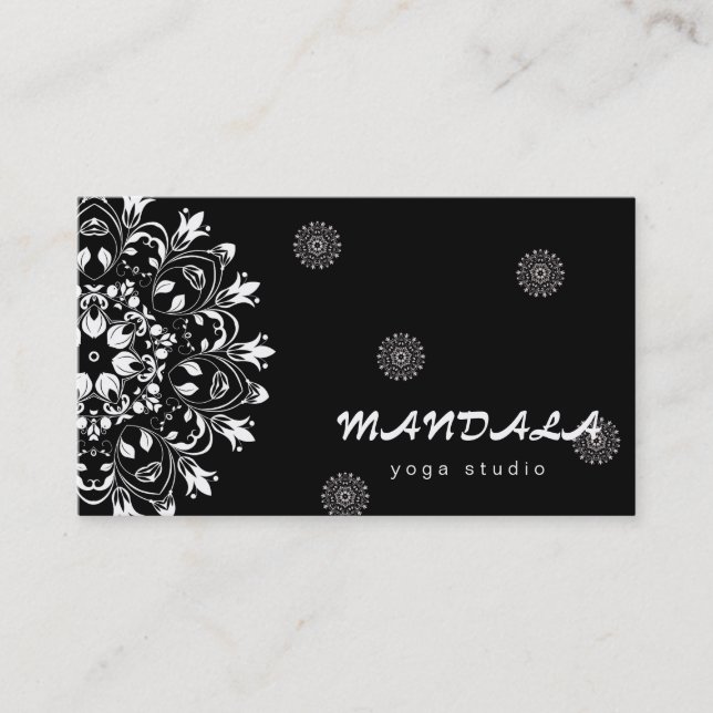 MANDALA LOGO CUSTOMIZED YOGA  INSTRUCTOR BUSINESS CARD (Front)
