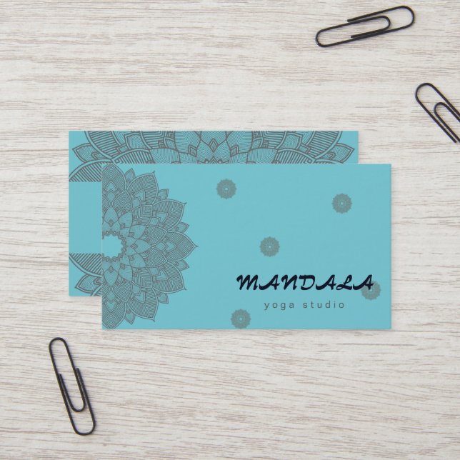 MANDALA LOGO CUSTOMIZED YOGA  INSTRUCTOR BUSINESS CARD (Front/Back In Situ)
