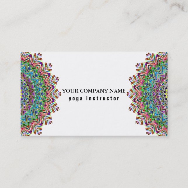 MANDALA LOGO CUSTOMIZED YOGA  INSTRUCTOR BUSINESS CARD (Front)