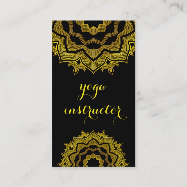 MANDALA LOGO CUSTOMIZED YOGA  INSTRUCTOR BUSINESS CARD (Front)