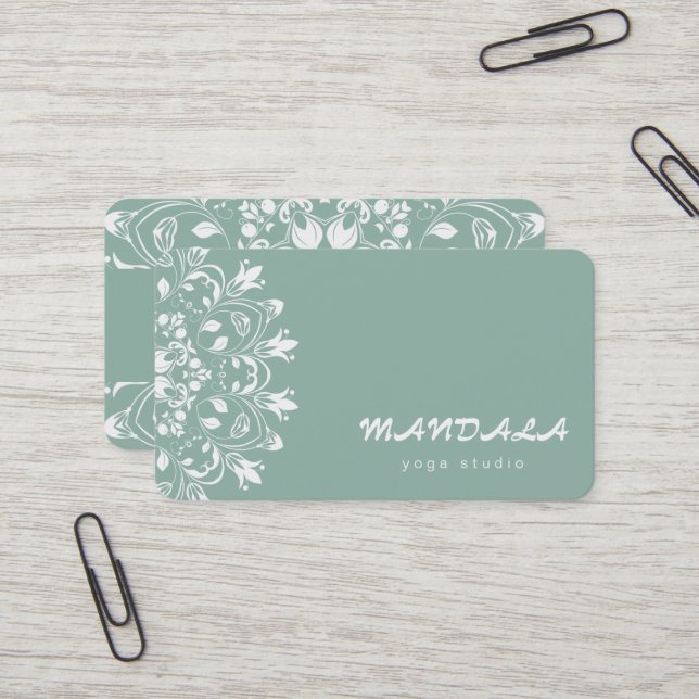 MANDALA LOGO CUSTOMIZED YOGA  INSTRUCTOR BUSINESS CARD (Front/Back In Situ)