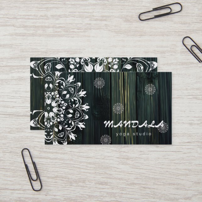 MANDALA LOGO CUSTOMIZED YOGA  INSTRUCTOR BUSINESS CARD (Front/Back In Situ)