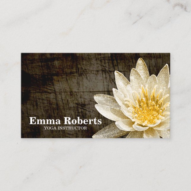 MANDALA LOTUS CUSTOMIZED WOODEN YOGA  INSTRUCTOR B BUSINESS CARD (Front)