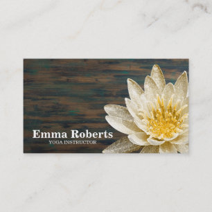 MANDALA LOTUS CUSTOMIZED WOODEN YOGA INSTRUCTOR B BUSINESS CARD