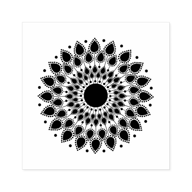 Mandala Lotus Flower Rubber Stamp (Imprint)