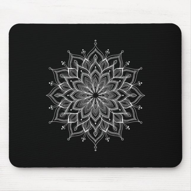 Mandala Lotus Zen Art Boho Buddha Botanical Succul Mouse Pad (Front)