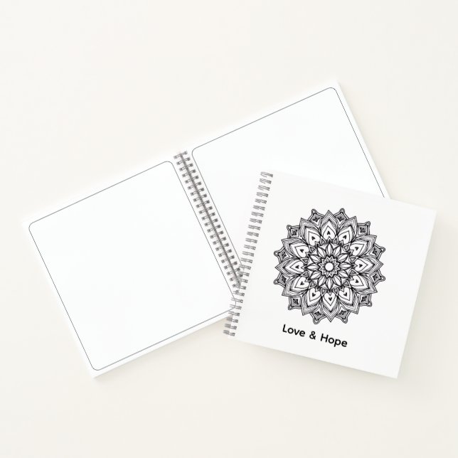 Mandala Love & Hope Deluxe Spiral Notebook (Inside)