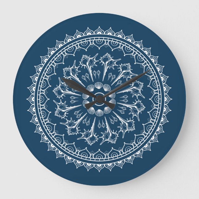 Mandala Made Of Seashells Large Clock (Front)