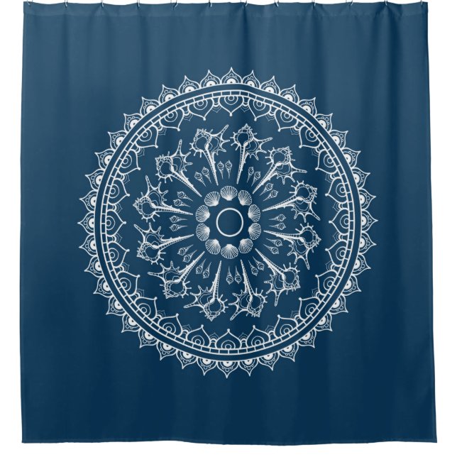 Mandala Made Of Seashells Shower Curtain (Front)