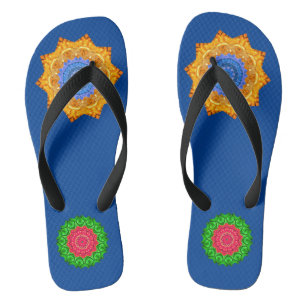 Mandala Magic Chakra Enhancing Blue Sea Jandals