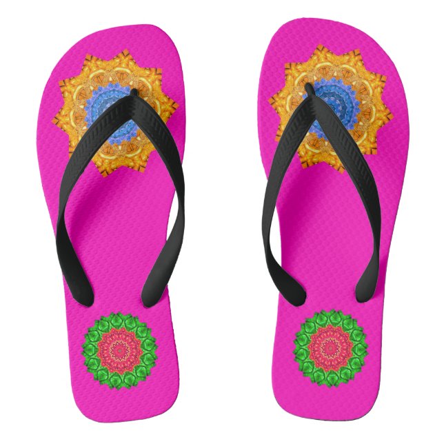 Mandala Magic Chakra Enhancing Fuschia Jandals (Footbed)