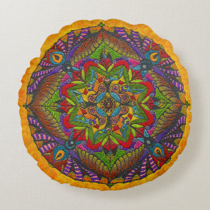 Mandala Meditation Floor Pillow Cushion Sunflower