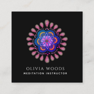 Mandala Meditation Instructor Square Business Card