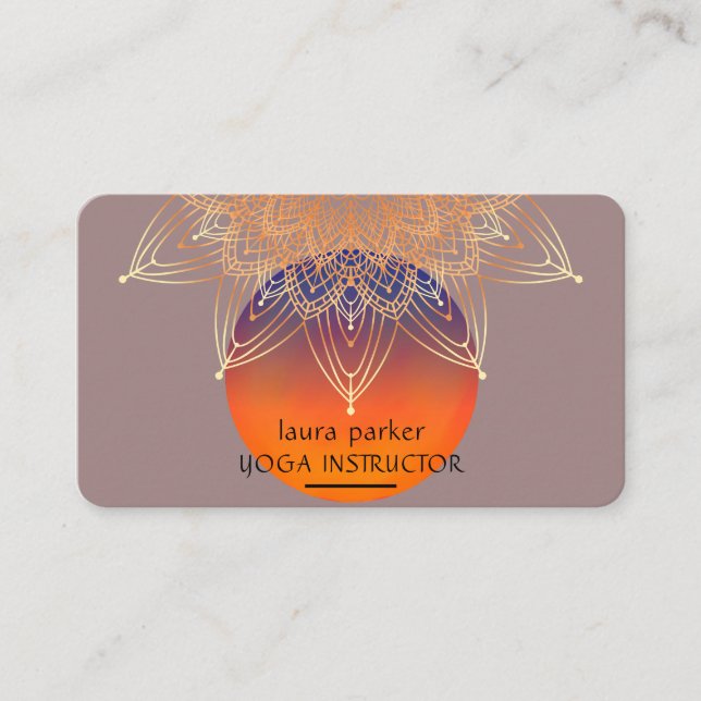 Mandala Meditation Yoga Lotus Boho Vintage Business Card (Front)