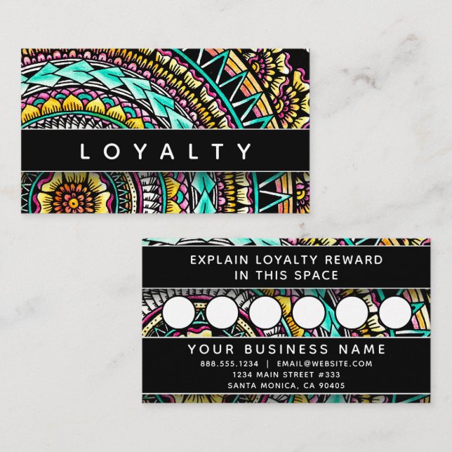Mandala Modern Elegant Professional Trendy Pattern Appointment Card (Front/Back)