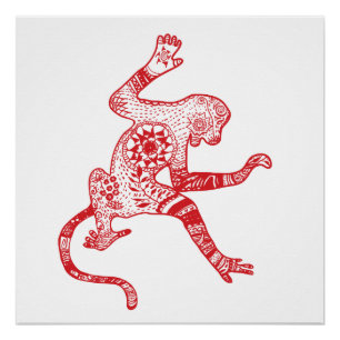 Mandala Monkey Poster Paper Print