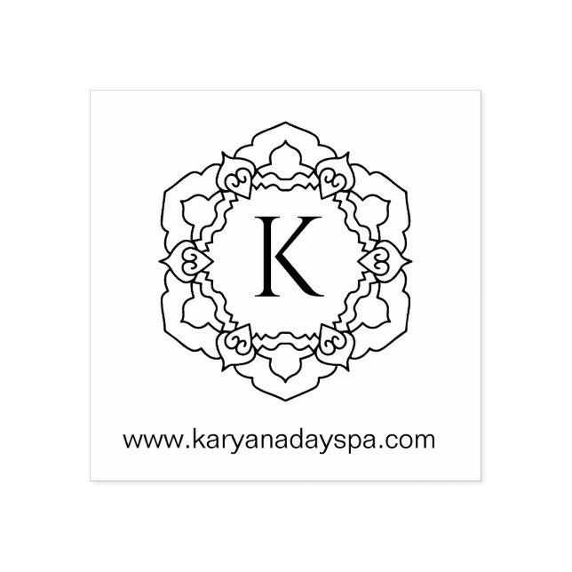 Mandala Monogram Exotic Spa Beauty Henna Rubber St Rubber Stamp (Imprint)