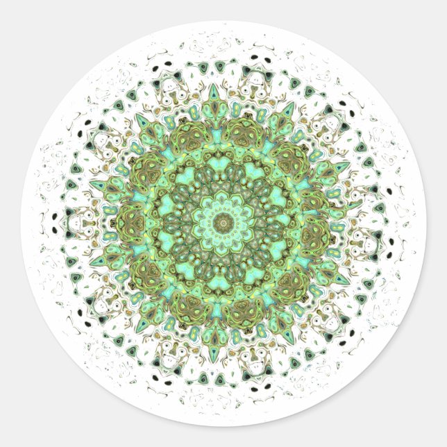 Mandala monsters classic round sticker (Front)