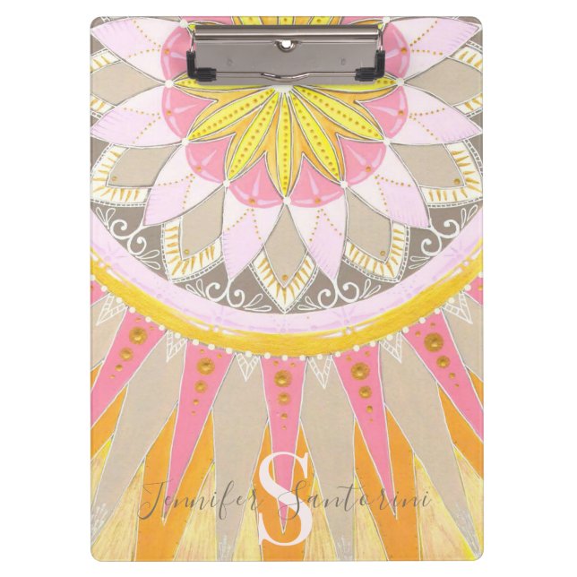 Mandala Morning Sun Fashionable Clipboard (Front)