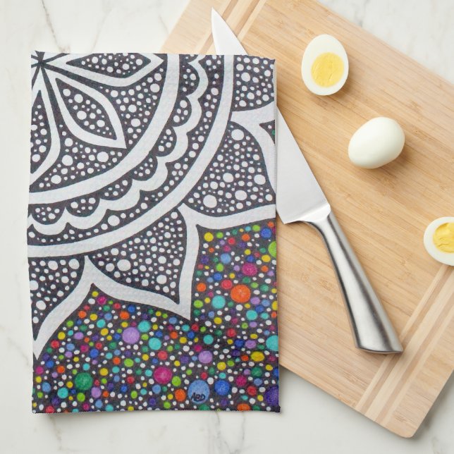 Mandala Mosaic 2025  Tea Towel (Quarter Fold)