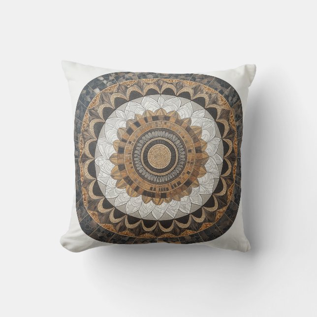 Mandala Mosaic Circle Pillow (Front)